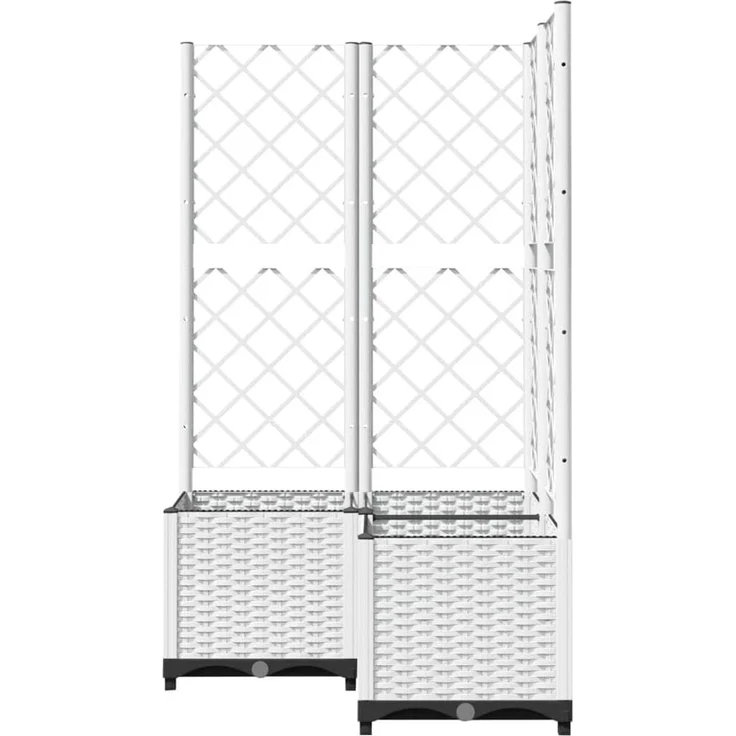 vidaXL Pflanzkübel mit Rankgitter Weiß 80x80x136 cm PP 153286 – Bild 5