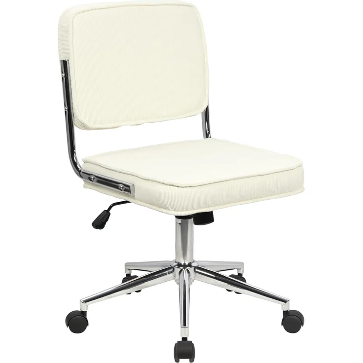 SVITA Schreibtischstuhl LIV, Höhenverstellbar, Bezug aus Cord, Bürostuhl, Rollen, Drehstuhl, Weiß – Bild 1