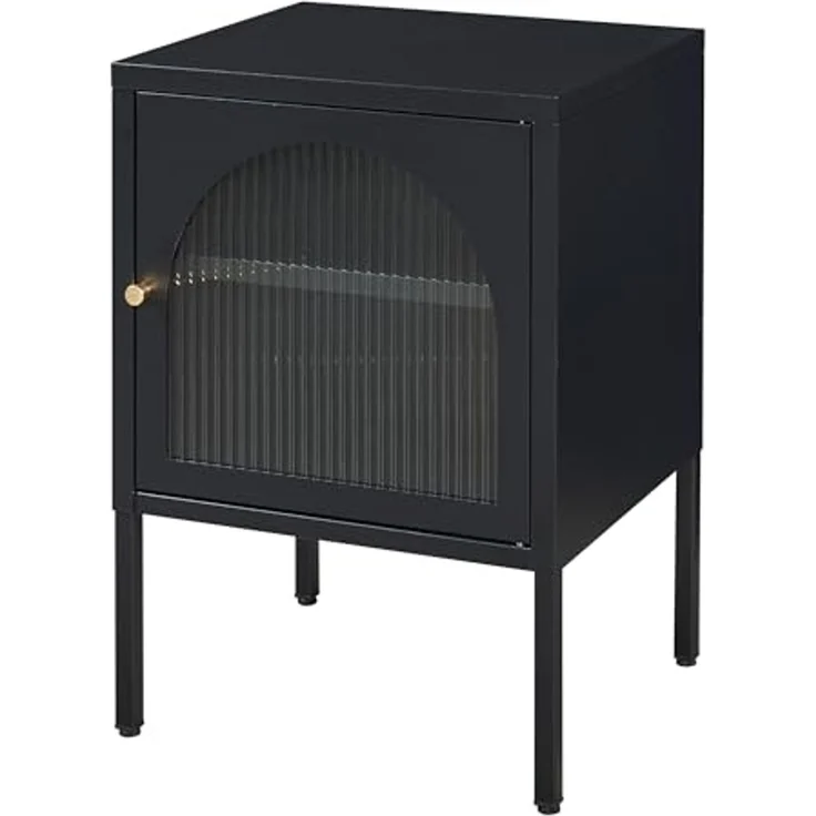 Nachtschrank Karlskrona 60x42,5x40 cm Schwarz, matt [en. casa] – Bild 5