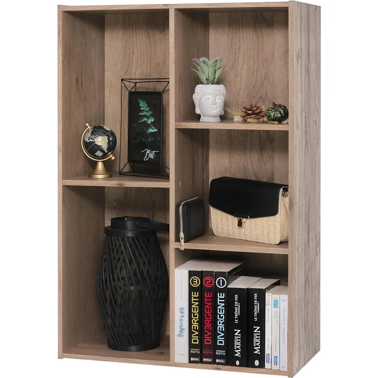 Iris Ohyama, Hölzernes Aufbewahrungsregal/Schrankwürfel/Bücherregal/Aufbewahrungsschrank/Offener Schrank, Modular, Design, Büro, Wohnzimmer, Schlafzimmer - Basic Storage Shelf - CX-23C - Aschbraun – Bild 1