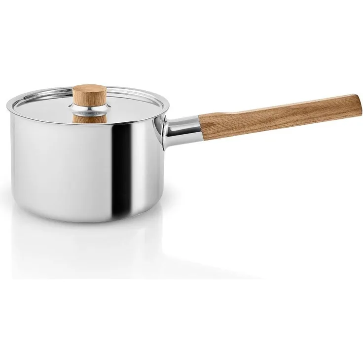 Eva Solo Nordic kitchen Kasserolle, Stielkasserolle, Stieltopf, Saucentopf, Kochtopf, Kochgeschirr, Edelstahl, Eiche, 2 L, 281220