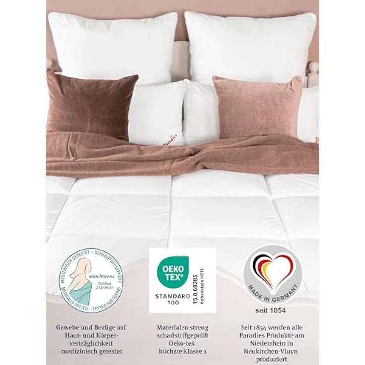 Paradies Kunstfaserbettdecke Runa Bio, Füllung: 100% Polyester, Bezug: 100% Bio-Baumwolle (kbA), extra voluminöse, kuschelige & warme Winterdecke, vegane Daunendecke – Bild 6