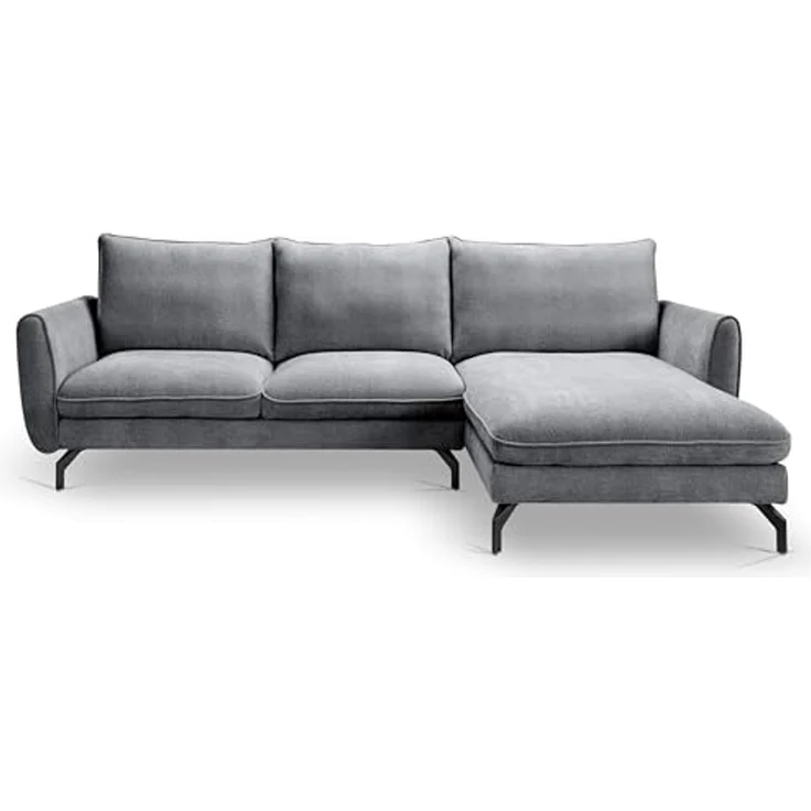 Ecksofa (B/H/T: 259x87x165 cm) in Grau – Bild 4