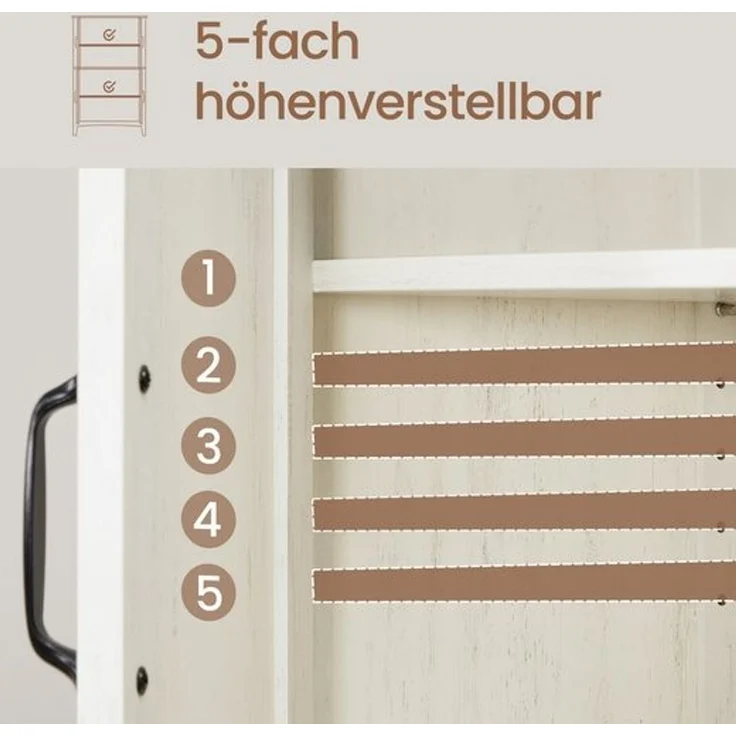 VASAGLE LIRY Kollektion - Aufbewahrungsschrank im Landhausstil, Badschrank mit Türen, freistehender Küchenschrank, verstellbare Ablagen, Esszimmer, Wohnzimmer – Bild 3