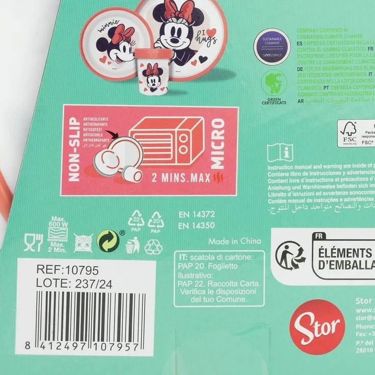 Disney Minnie Mouse Kindergeschirr Set 3-teilig – Rutschfestes Ess-Set mit Teller, Schüssel & Becher – Bild 4