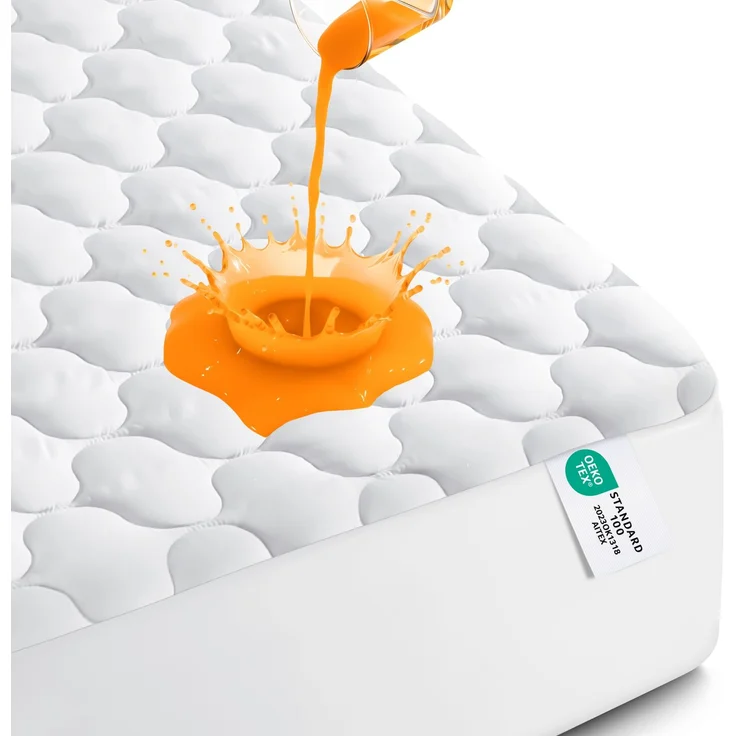 Utopia Bedding Gesteppte wasserdichte Matratzenauflage, Matratzenauflage, Wasserdichter Matratzenschoner, Dehnbar Bis zu 38 cm (Weiß, 99x190 + 40 cm)