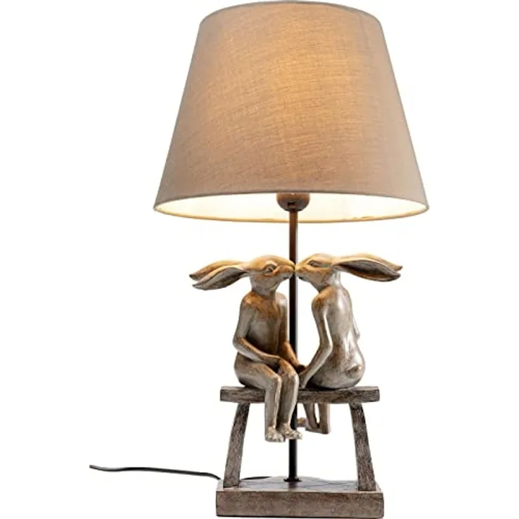 Kare Design Tischlampe Animal Bunny Love Gold/Braun, Hasenleuchte, Dekoleuchte, Nachttischlampe, Schreibtischlampe Kinder, Tischleuchte, Leuchtmittel nicht inklusive, 53 x 31 x 31 cm (H/B/T)