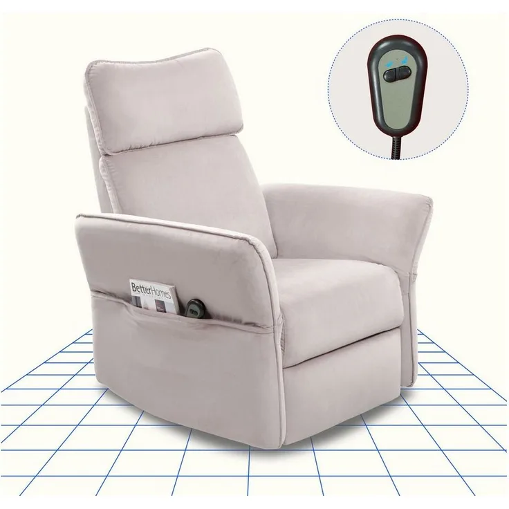 FLEXISPOT Loungesessel Cradle, Relaxsessel, Liegesessel, Schaukelstuhl mit Seitentaschen (mit 3D-Kopfstütze, 180-225° verstellbaren Armlehnen, Rocking- & 270° Drehfunktion, mit Seitentaschen), Fernsehsessel mit verstellbare Rückenlehne im Wohnzimmer