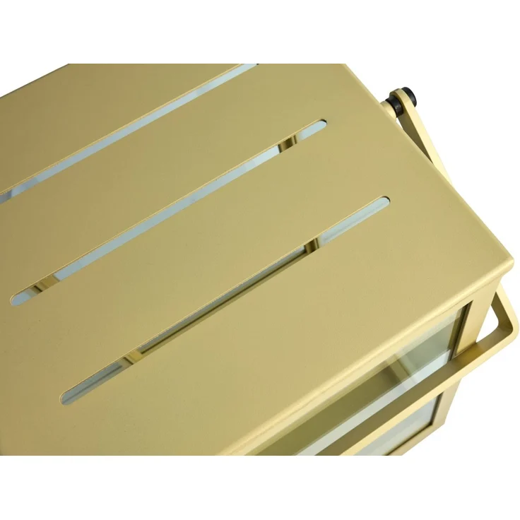 Windlicht Belfort aus Aluminium und Glas, modern, in Lemon Gelb, großes Design, Brafab – Bild 2