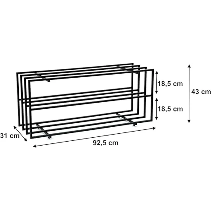 DanDiBo Schuhregal Metall Schwarz 3 Ebenen 96552 Schuhablage Schuhständer Modern Stabil Massiv Schuhschrank Ablage – Bild 3