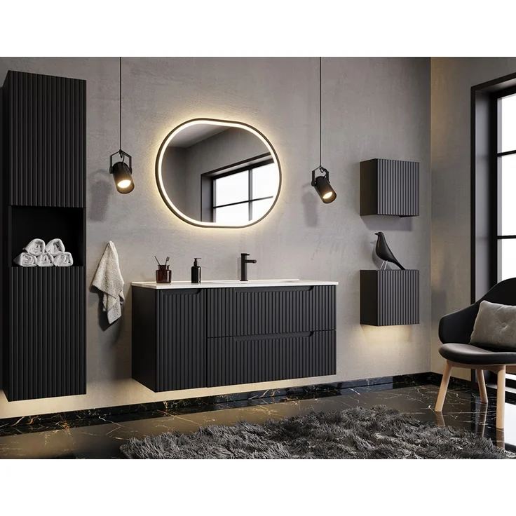 Badezimmer Regal 27x25 cm, schwarz, NEWPORT-56-BLACK – Bild 4