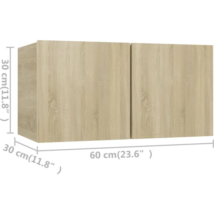 4-tlg. TV-Schrank, TV Board Sonoma-Eiche Holzwerkstoff – Bild 6