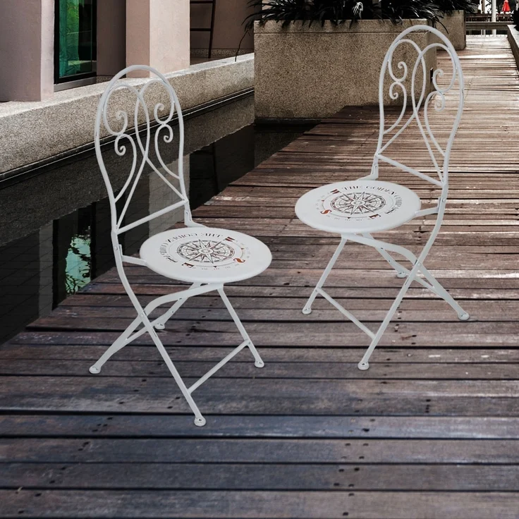Klappstuhl, Gartenstuhl, weiß, Kompass Design – Bild 5
