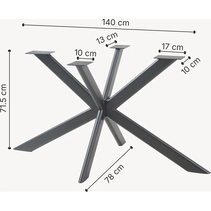 Tischgestell Svallersun flach-ovales Profil 140x78x71,5 cm Schwarz [en. casa] – Bild 6