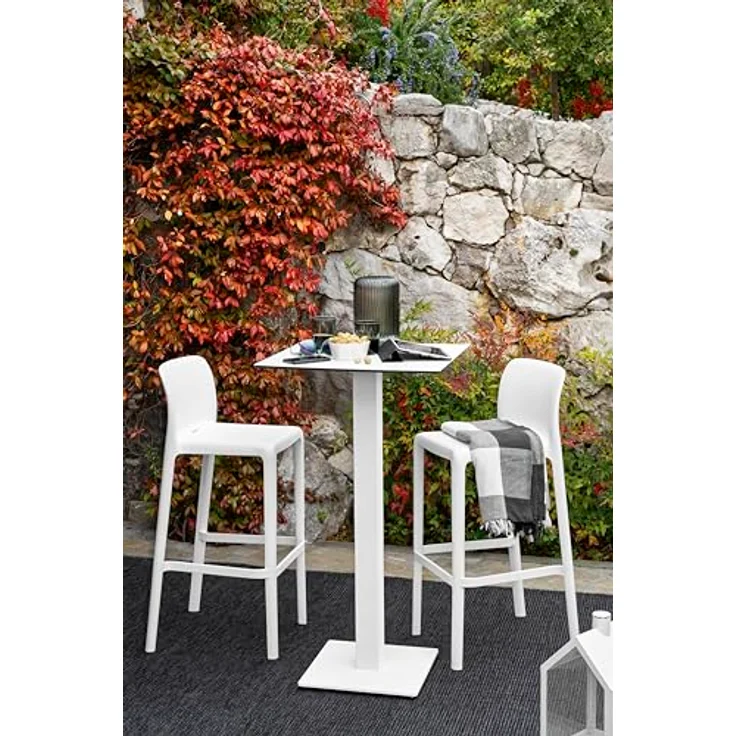 Connubia, Bayo Hocker aus recyceltem Polypropylen, 100% Weiß, matt, 2 Stück – Bild 3