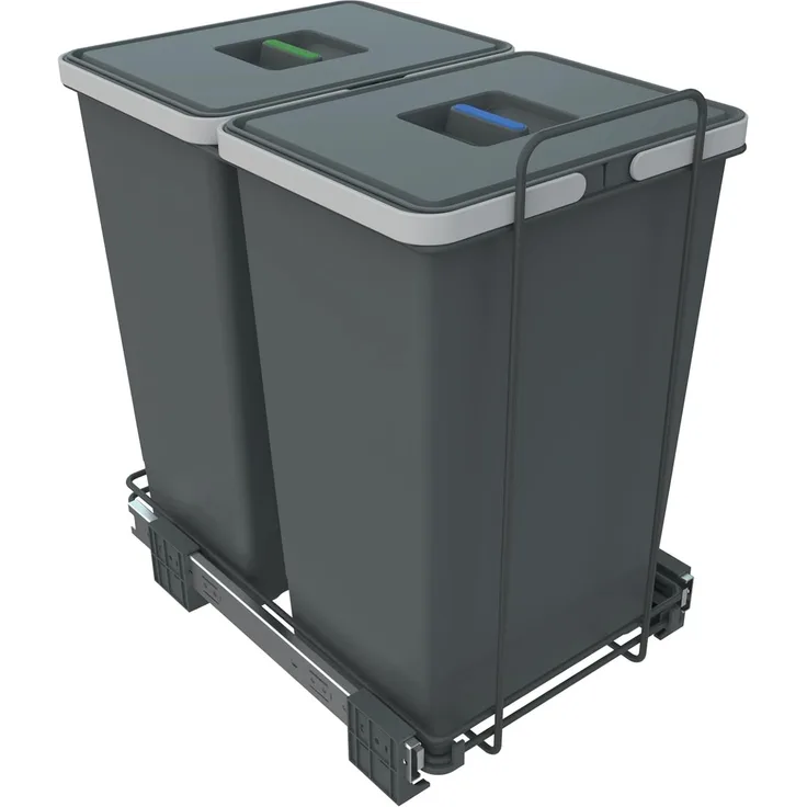 Elletipi Ecofil Abfallsammler PF01 44B2 Einbau Auszug Mülleimer 2x24 Abfalleimer