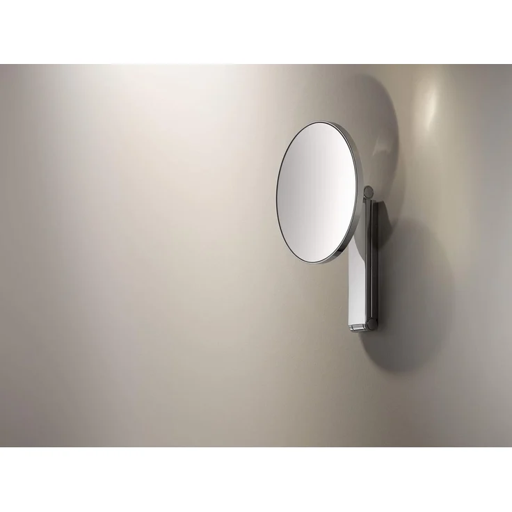 Keuco Kosmetikspiegel iLook_move (Wandmontage, modern), mit Schwenkarm und Drehgelenk, 5-facher Vergrößerung, 20x20cm, chrom – Bild 3