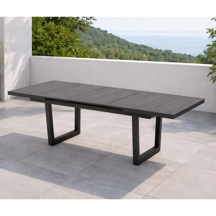 Gardissimo NIZZA Alu Auszieh-Gartentisch Keramik 200/265x100cm mit Sychronauszug
