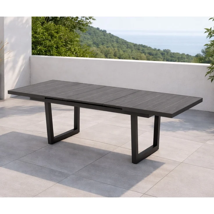 Gardissimo NIZZA Alu Auszieh-Gartentisch Keramik 200/265x100cm mit Sychronauszug – Bild 1