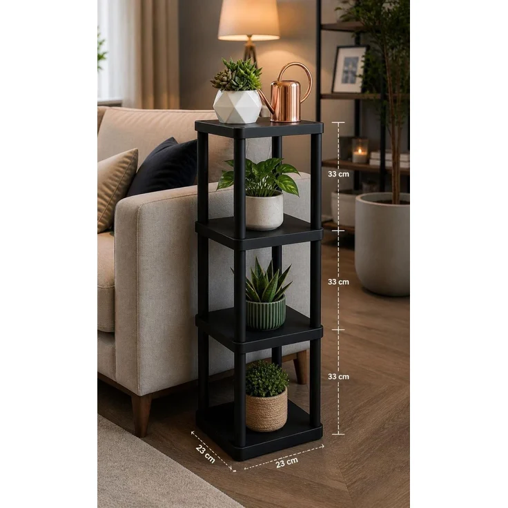 Skye Decor 'Sakura 4 - Black' Kunststoff-Mehrzweckregal, Schwarz, 23 x 102 x 23 cm – Bild 2