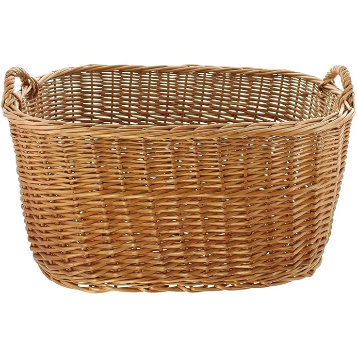 großer Wäschekorb aus Weide, 62x40 cm, Transportkorb, Spielzeugkorb – Bild 2