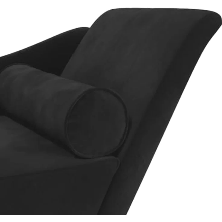 vidaXL Chaiselongue mit Kissen Schwarz Samt – Bild 5