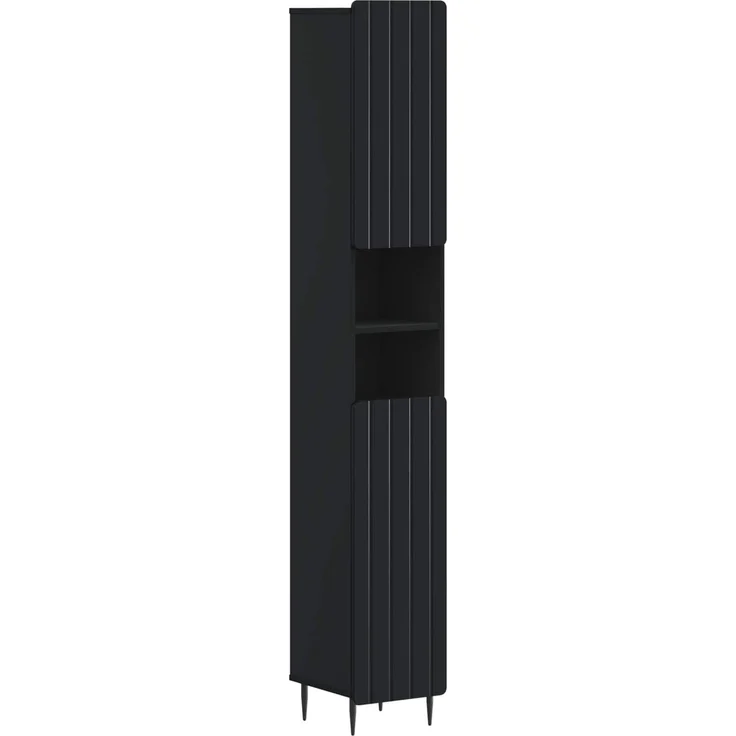 vidaXL 3-teiliges Badezimmer-Schranksystem ZWOLLE Schwarz 3417433 – Bild 5