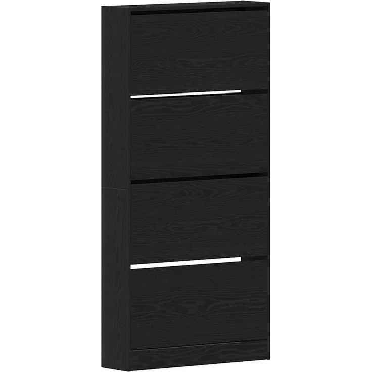 vidaXL Schuhschrank mit Regal Schwarz Eichen-Optik 80 x 21 x 163,5 cm 3334027 – Bild 1