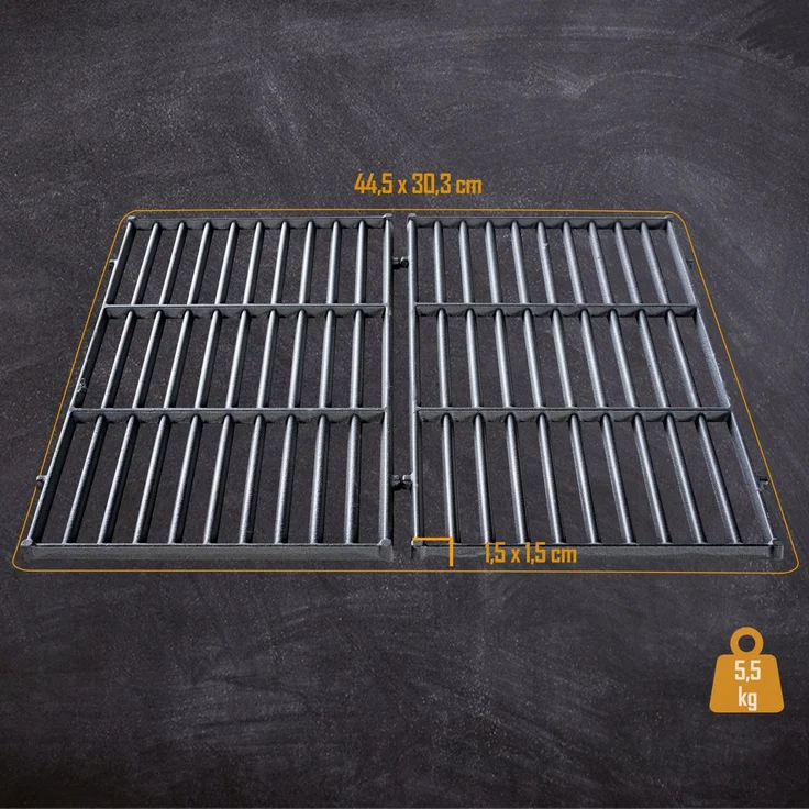 CLP Gusseisen Grillrost Set,schwarz 44,5x30,3 cm – Bild 2
