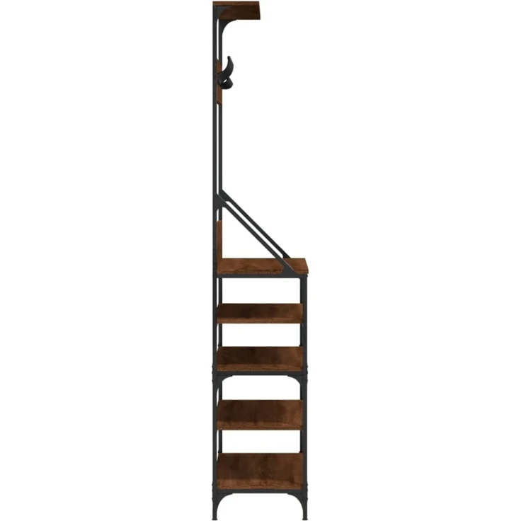 vidaXL Kleiderständer mit Schuhablage Braun Eiche-Optik 90x34x184 cm 837881 – Bild 9