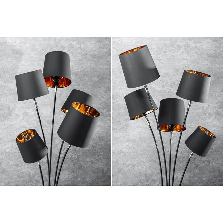 riess-ambiente Stehlampe LEVELS 176cm schwarz / gold, ohne Leuchtmittel, Wohnzimmer · Leinen · Metall · Marmor · Retro – Bild 4