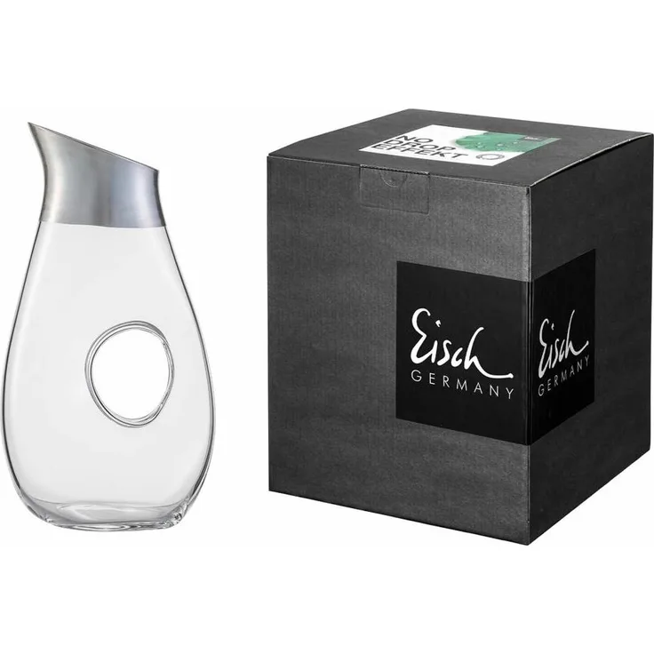 Eisch Krug Puro mit Durchgriff, No Drop, Wasserkrug, Kristallglas, Silber, 0. 75 L, 73770615