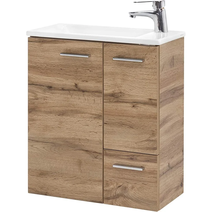Schildmeyer Matteo Waschtisch 137111, Eiche Landhaus Dekor, 50,0 / 25,0 / 60,0 cm