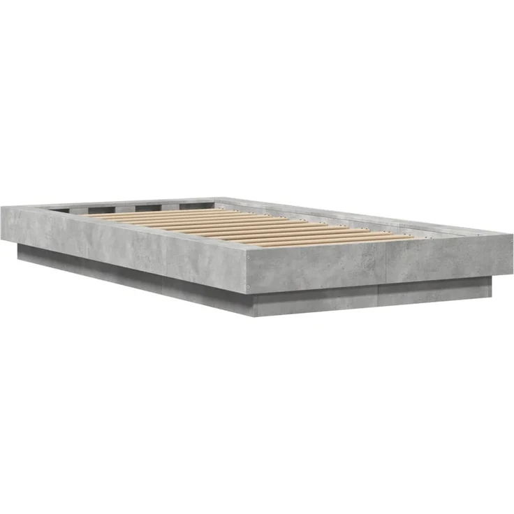 vidaXL Bettgestell Betongrau 90x190 cm Holzwerkstoff 3281241 – Bild 6