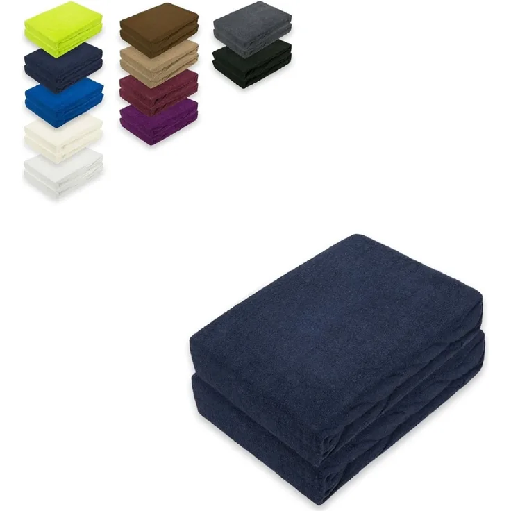 Frottee Spannbettlaken Doppelpack 140 - 160 x 200 cm Navyblau