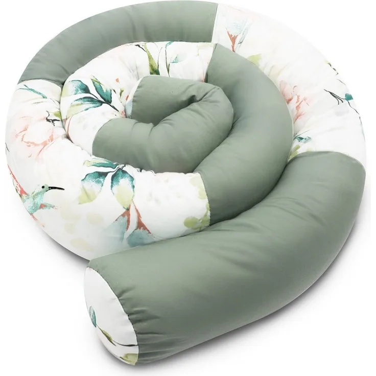 Amilian Nestchenschlange Bettschlange 210cm - Seitenschläferkissen - Nestschlangen, (Nestchenschlange für Kinderbett), Nestchen - Bettumrandung als Kopfschutz - Kantenschutz für Babybett