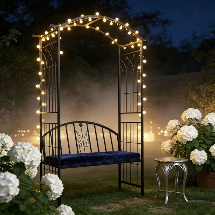 Relaxdays Rosenbogen mit Bank – Bild 6