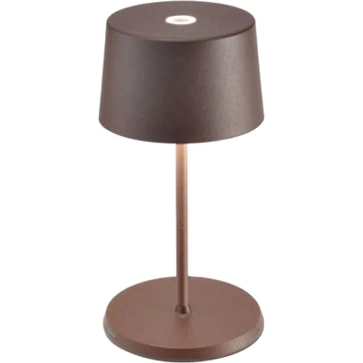 Zafferano, Olivia Mini Lampe, Tragbare und Wiederaufladbare Tischlampe mit Touch Control, Geeignet für Wohnzimmer und Außenbereich, Dimmer, 2200-3000 K, Höhe 22 cm, Farbe Corten – Bild 2