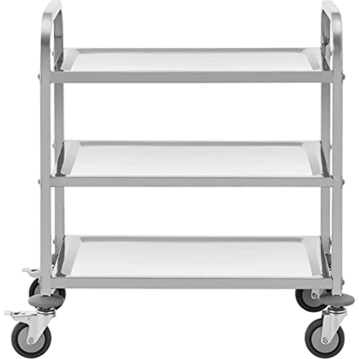 Royal Catering Servierwagen 3 Ebenen Küchenwagen Küchenrollwagen Lenkrollen Edelstahl 81 kg Gastro – Bild 4
