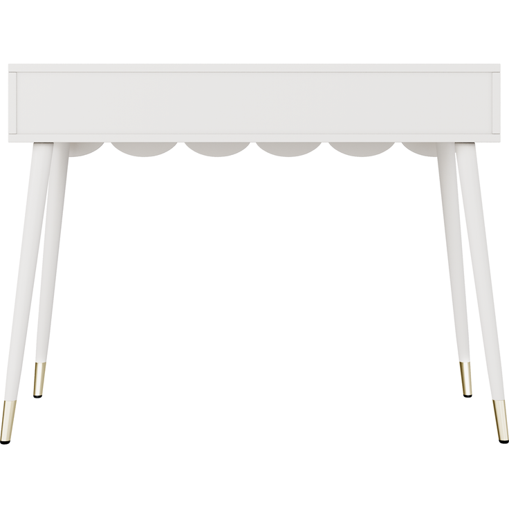 Schminktisch B 100 x T 40 x H 76 cm aus MDF und Spanplatte, Weiß, mit 2 Schubladen – Bild 8