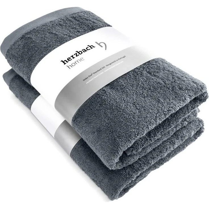 herzbach home Duschtücher Pura 70x140 cm, (2-St), 550g/m², Premium-Qualität, 100% Baumwolle, einfarbig – Bild 4