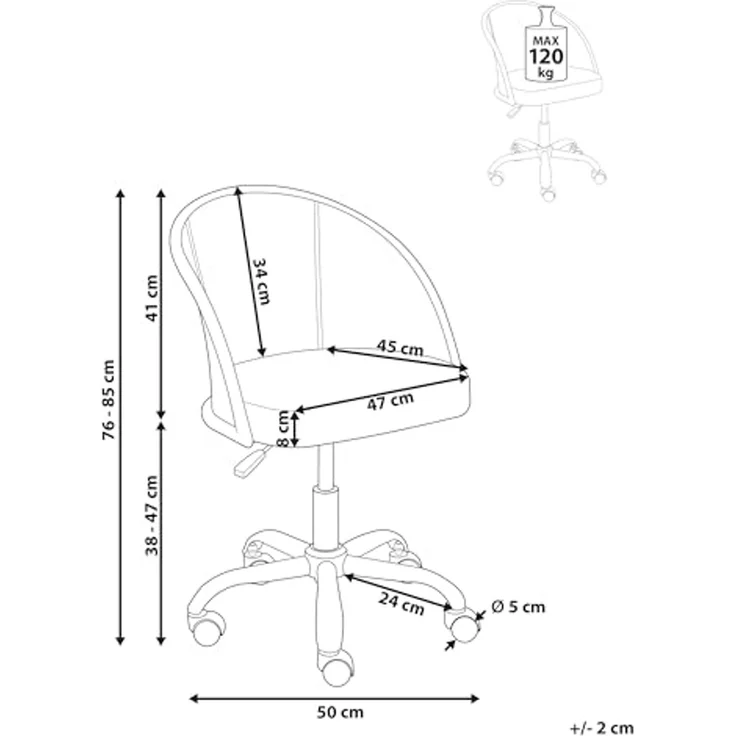 Schreibtischstuhl BALTIMORE Kunstleder Schwarz – Bild 3