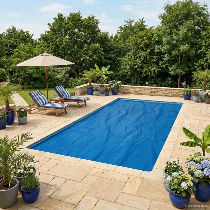 vidaXL Solar Poolabdeckung Hochwertig 975 x 488 cm 200 μm Quadratisch 42034559 – Bild 1