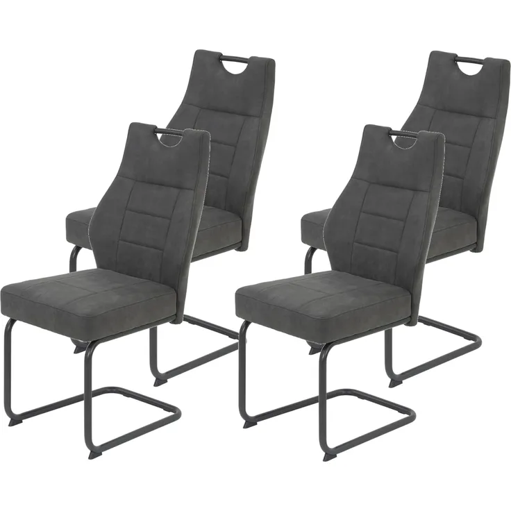 Apollo Linda Esszimmer-/Küchenstuhl, Metall, Anthrazit, 4er Set