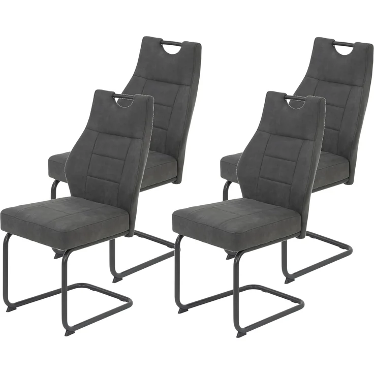 Apollo Linda Esszimmer-/Küchenstuhl, Metall, Anthrazit, 4er Set – Bild 1