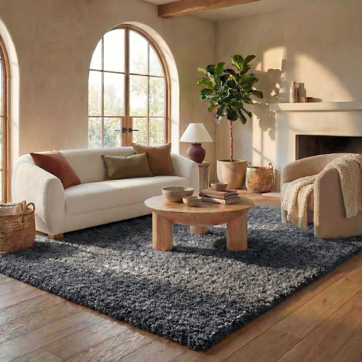 SAFAVIEH Zottelig Teppich für Wohnzimmer, Esszimmer, Schlafzimmer - California Shag Collection, Hoher Flor, Dunkelgrau, 201 X 290 cm