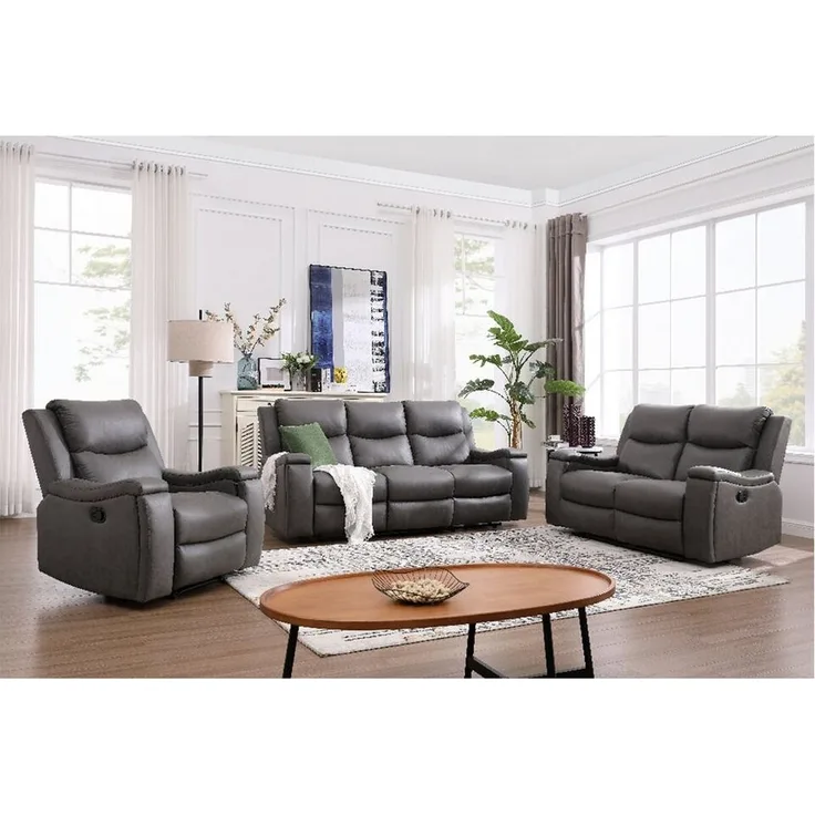 Happy Home Sofa 3-tlg. Polstergarnitur mit 5 Relaxfunktionen verstellbar&Liegefunktion