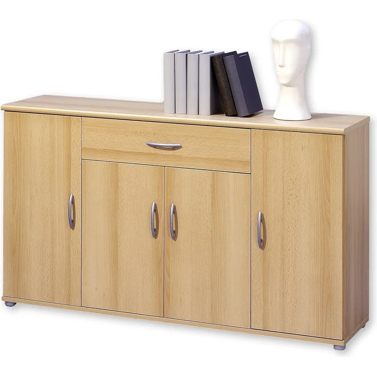 LILLY Kommode in Buche Optik - Modernes Sideboard mit viel Stauraum für Ihren Wohnbereich - 118 x 70 x 30 cm (B/H/T)