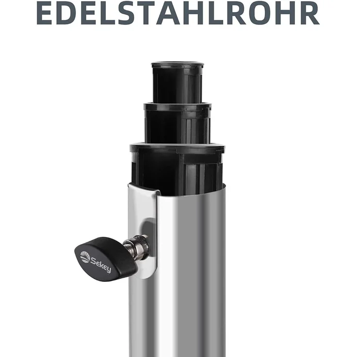 Sekey Granit Sonnenschirmständer mit Edelstahlrohr, Hochwertiger Sockel, für Schirmstöcke bis 32-48 mm, Balkonschirmständer 30KG Quadratisch – Bild 7