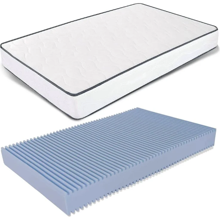 Französische Matratze 140 x 185 x 14 cm Orthopädisch mit Medizinprodukt, Platte aus Waterfoam milbendicht und Futter aus Atmungsaktiv, Matratze außerhalb Maßnahme aus Polyurethan für Bett der – Bild 1